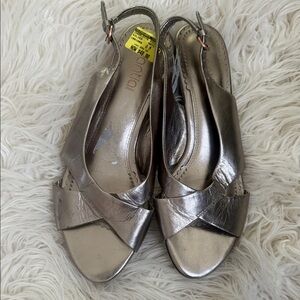 Antia Metallic Slingback Sandals Sz 8M